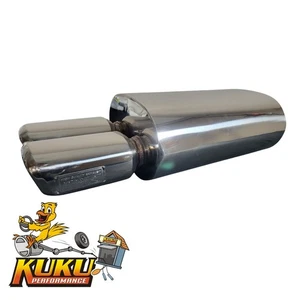 OBX Muffler Panza Series | 2.5" Inlet Stainless w/ Dual Cut Square Tips - PZ500 - Picture 1 of 5