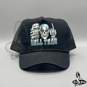HELL YEAH Stone Cold Steve Austin 3:16 Hat Vintage Trucker Rope Cap Whoop Ass - Picture 1 of 9