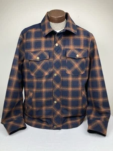 PENDLETON QUILTED WOOL BLEND JACKET BLUE BROWN PLAID FULL ZIP MENS XL EXCELLENT! - Picture 1 of 12