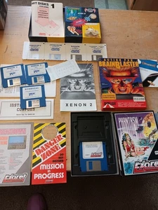 LOTE DE JUEGOS ATARI ST ACTION PAK XENON 2 BOMBZAL HIT DISKS PHANTASM ¡7 JUEGOS EN TOTAL! - Imagen 1 de 7
