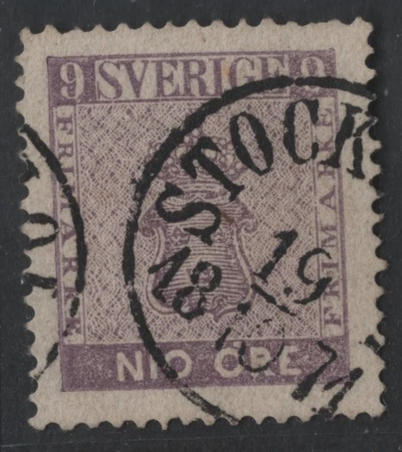 SUECIA 1858 SCOTT #7 USADO ESTOCOLMO CANCELAR FIRMADO Foto 1 de 2