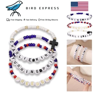 Charlie Kirk Armbänder Wendepunkt USA Freiheit Kreuz Erinnerung 3 Stück - Bild 1 von 8