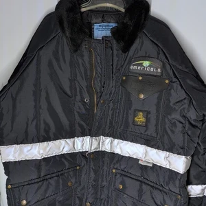 Refrigiwear Iron Tuff Siberian Jacket Mens XL Black Insulated Reflective - Picture 1 of 10