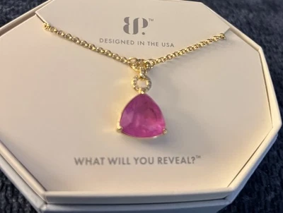 Bomb Party Necklace Lab Created Purple Fluorite Fused W/genuine Quartz Gold Pl. - Image 1 of 2