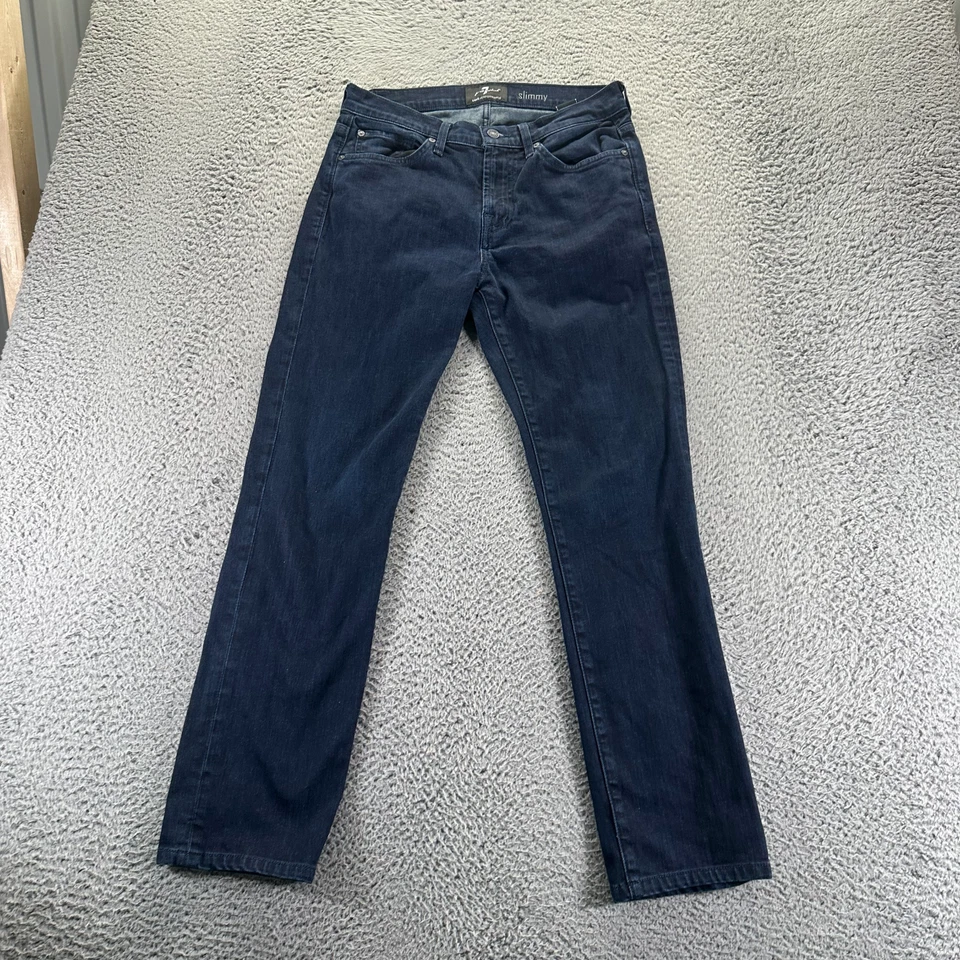 7 For All Mankind Luxe Performance Jeans Mens 31x30 Blue Denim Cotton Straight - Image 1 of 4