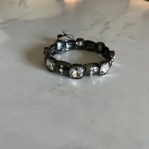 Chico’s Stretch Bracelet Gunmetal With Rhinestones NWT, Glam, Event, Night Out - Picture 1 of 9