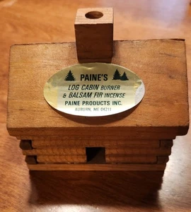 Paine's Log Cabin Incense Burner & Balsam Fir Incense NEW - Free Shipping! - Picture 1 of 8