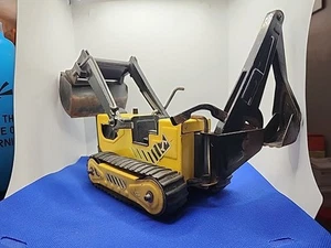 Vintage LARGE Yellow Tonka Trencher Backhoe Loader Pressed Steel AS IS - Picture 1 of 11
