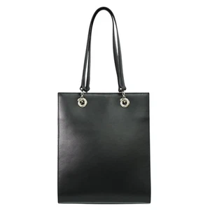 Cartier Must Leather Shoulder Tote Bag Black Silve - Picture 1 of 15