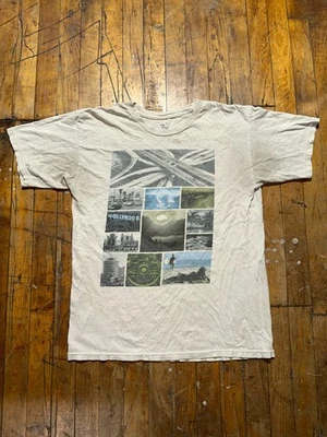 Gap T 恤男式中号白色图案印花棉质短袖圆领休闲 — 第 1/4 张图片