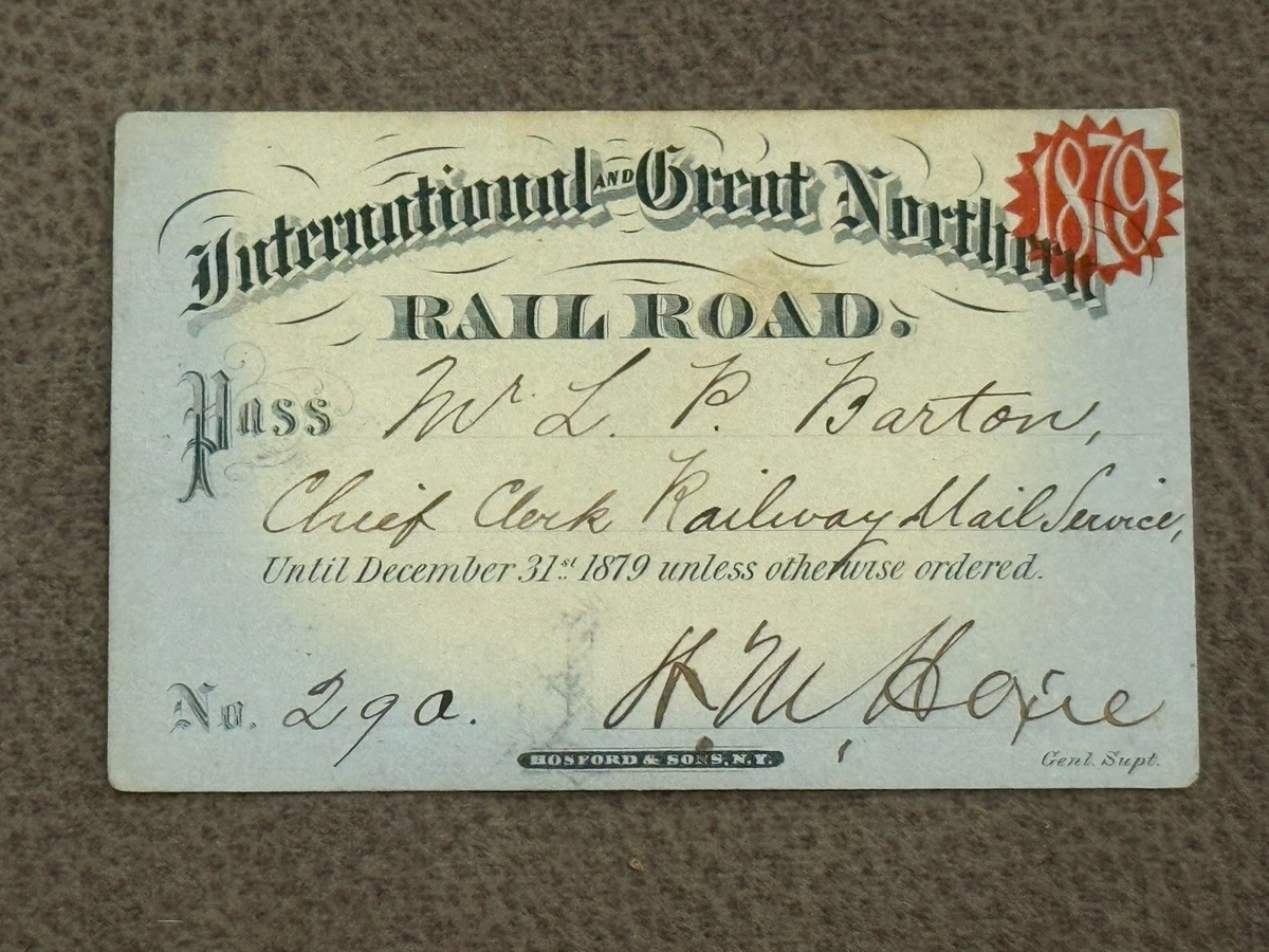 Collectible Railroad Passes & Tickets for sale | eBay