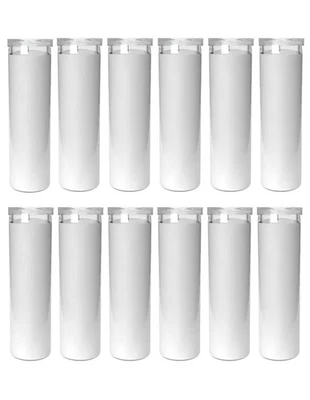Velas de oración a granel - Vela contenedor 2,5"x 8" de alto sin perfume - Blanco, 12 piezas Foto 1 de 3
