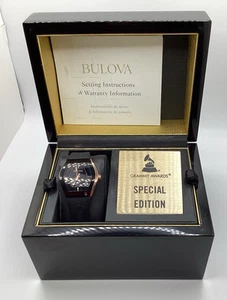 Bulova Ladies Latin Grammy’s Rose Gold Stainless Steel Case with Black Silicone - Picture 1 of 9
