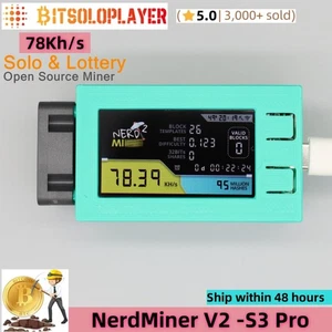 NerdMiner V2 Pro 78Kh/s BTC Solo Miner Firmware1.63 Bitcoin Mining Lotto Machine - Picture 1 of 7