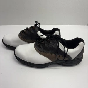 FootJoy GreenJoys Men's Golf Shoes Size 13W White/Brown - Picture 1 of 10