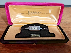 Bulova Art Deco Women's Watch 10k Rolled Gold Plate 1930s w/ Case Working - Picture 1 of 20