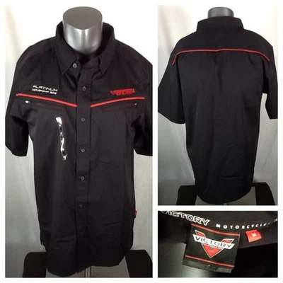 New! Victory Motorcycles Mechanic Shirt (Med) Platinum Dealership Shop Uniform - Image 1 of 4