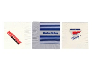 3 Vintage Western Airlines paper Napkins - Picture 1 of 1
