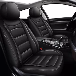For Subaru XV Crosstrek 2013-2015 Car 5 Seat Cover Full Set Faux Leather Black - Picture 1 of 8