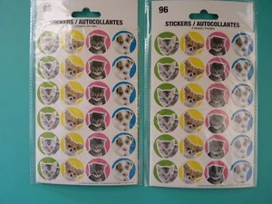KITTEN & PUPPY STICKERS (2) Sealed Packs (8) Sheets - Picture 1 of 2