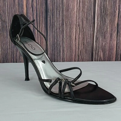 Tacones de correa para mujer Aldo con detalles circulares de estrás - negros - talla 9,5 Foto 1 de 4