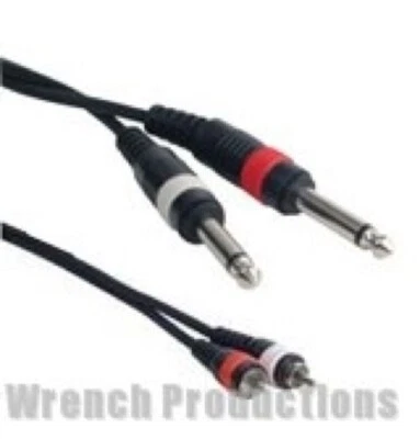 Accu-Cable RC4-6 Dual RCAs to Dual 1/4 in. Patch Cable, 6 ft - Image 1 of 2