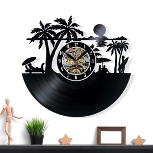 Reloj de pared de vinilo de playa - Decoración retro - Acento único para el hogar - Regalo perfecto - Imagen 1 de 5
