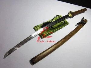 Funda de madera de hualee templado de arcilla hoja de sanmai katana espada afilada lista para la batalla - Imagen 1 de 12