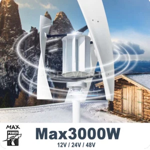 3000W Vertical Axis Wind Turbine Generator with Controller Kit Max 12V/24V 48V - Picture 1 of 16