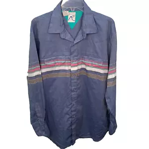 VTG Roper Mens Long Sleeves Button Up Striped Shirt Size XL 90s USA made - Picture 1 of 5