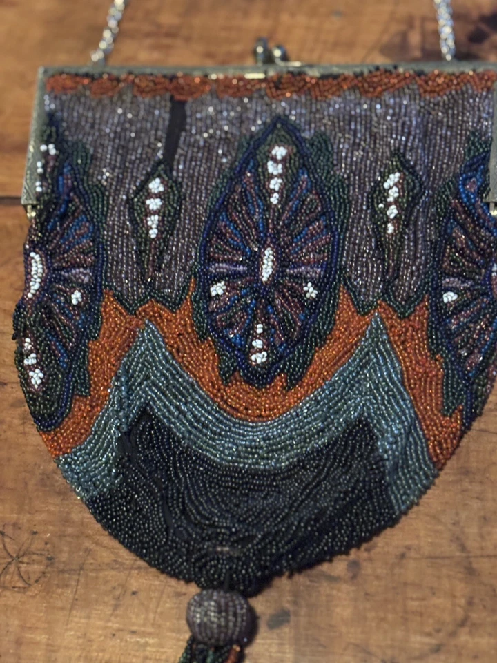 Cartera eduardiana vintage de 1900 para mujer con cuentas • COMO ESTÁ Foto 1 de 4