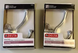 Delta Robe Hook 79735 Cassidy Collection 2012 Chrome Finish Lot of 2 - Picture 1 of 9