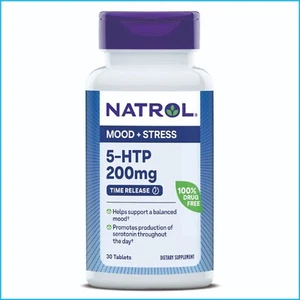 Natrol 5-HTP MOOD & STRESS TIME RELEASE TABLETS - 200MG - Picture 1 of 12