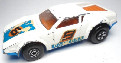 Matchbox Lesney Superfast #8 1975 de Tomaso Pantera blanco 1:64 diecast coche de 3" Foto 1 de 4