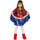 Extravagantes Super-Heldin Outfit Mädchen Kostüm Rot-Blau 10-12 Jahre 142-148 cm