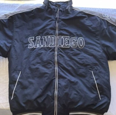 Vintage San Diego Padres Blue Men’s Zip Windbreaker Bomber Jacket Sz 3XL 1797815 - Image 1 of 4