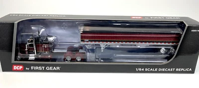 Peterbilt 389 w 63” Flattop Sleeper & 43’ Grain Trailer DCP First Gear #60-1703 - Image 1 of 4