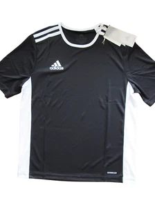 Kids Adidas Entrada Jersey Shirt Tee Black Size Large Aeroready Short Sleeves - Picture 1 of 8