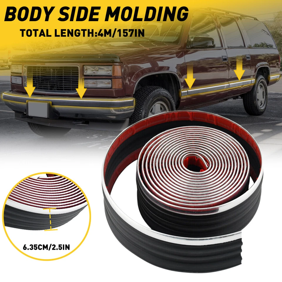 Moldura lateral de carrocería 4M negra cromada para Chevy GMC Tahoe Yukon Suburban A universal Foto 1 de 4