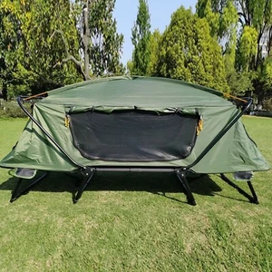 Tent Cot Folding Off The Ground Waterproof Camping Sleeping Bed with Rain Cover - Picture 1 of 5