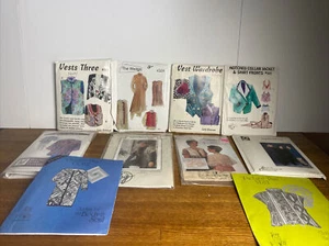 Lot 10 Sewing Kits Pattern Vests, Coats, The Wedge, Picture, Clothing, Vintage - Picture 1 of 19