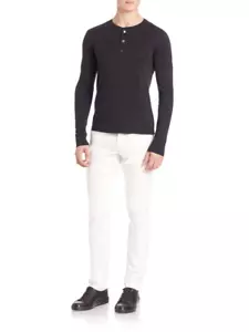 Pantalones vaqueros Ralph Lauren Black Label blancos algodón delgados 5 bolsillos 32R 32x32 - Imagen 1 de 6