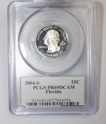 2004-S PCGS G.WASHINGTON 25 cent 1845 FLORIDA - Image 1 of 4