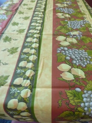 Nappe en coton motifs de vignes et de citrons    ( 300 x 150 cms ) - Photo 1/4