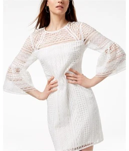 Trina Turk Womens Crochet Shift Dress, white, 4 - Picture 1 of 1