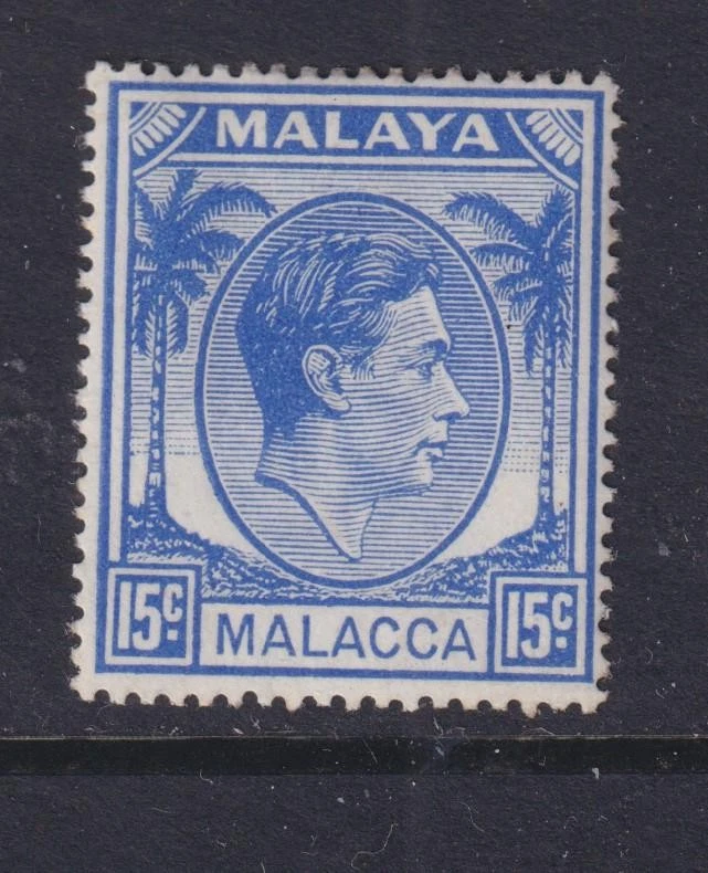 MALACA, 1949 KGVI 15c. Dobradiça ultramarina e pesada. - Imagem 1 de 1