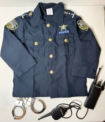 DRESS UP AMERICA Police Uniform Jacket Top Kids Toddler 3T 4T Blue Costume 3 Pc - Image 1 of 4