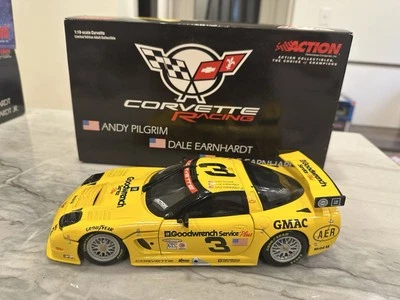 Dale Earnhardt Sr & Jr 2001 GM Goodwrench Corvette 1/18 Diecast Andy Pilgrim  - Image 1 of 4