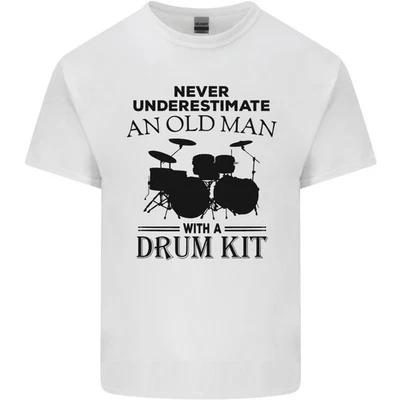 T-Shirt Divertente In Cotone Leggero Per Uomo Che Suona La Batteria - Immagine 1 di 4