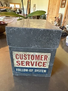 Vintage Metal "Customer Service Follow-up System" Box - Picture 1 of 12